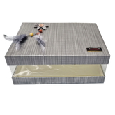 2Pcs Set Rigid Fancy All Side Window Box With Emblishment for Gift Packaging ( 30x13x22 & 27x20x10.5 Cms ) - Willow